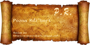 Pozna Róbert névjegykártya